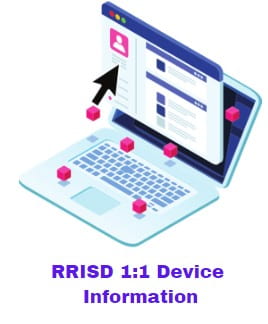 RRISD one to one device information icon. Click to access the district page for more information. 