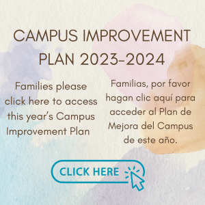 Click here for the 2023-2024 Campus Improvement Plan. Link takes you to the Slide Presentaiton.