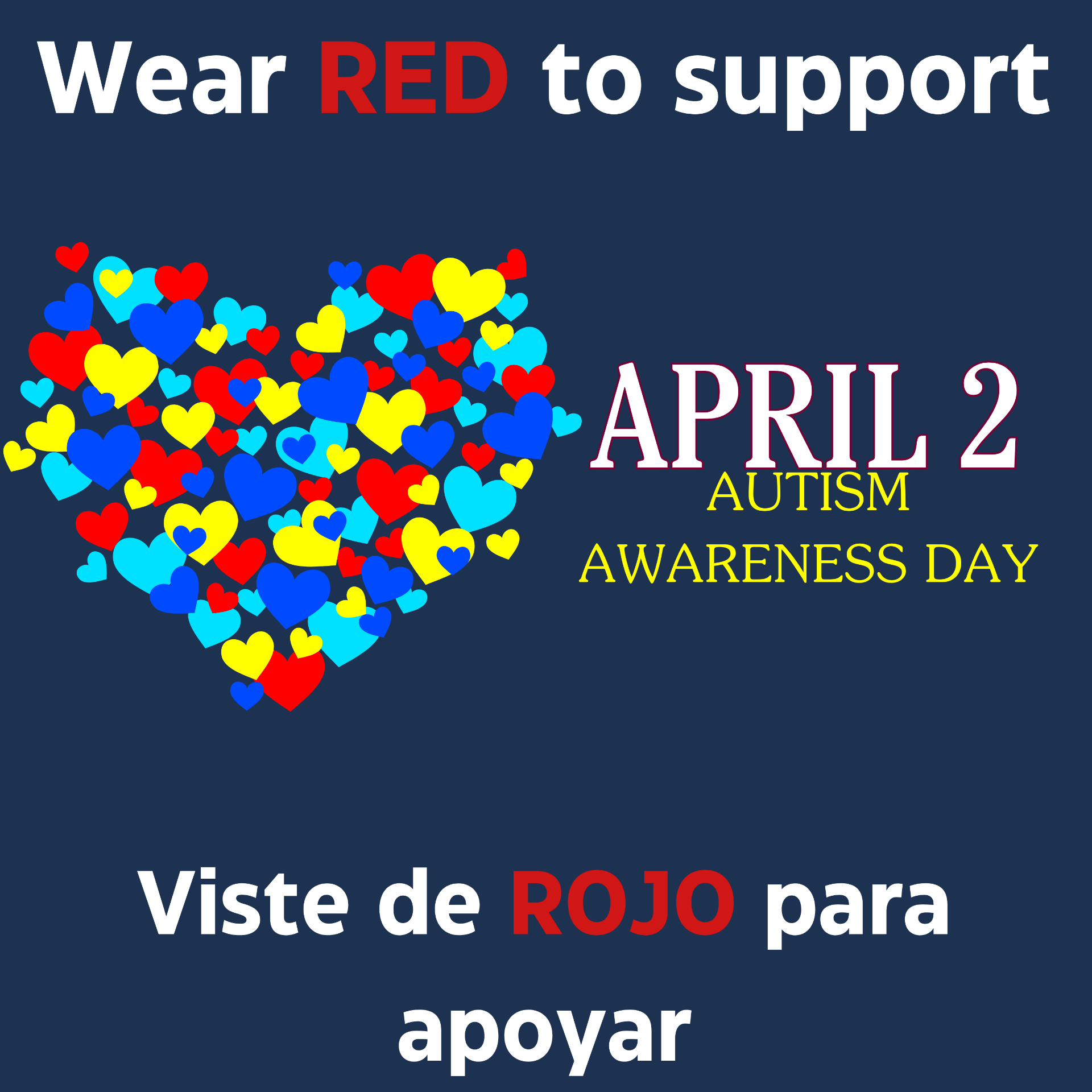 Wear Red on April 2 to support National Autism Awareness Day